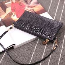 Bolso de hombro con estampado de cocodrilo de moda 2025 para mujeres, bolso cruzado pequeño con compartimento para teléfono y monedero