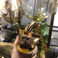 25pcs/Pack Gold Dessert Cups For Mousse, Ice Cream, Cake, & Drinks,Reusable & Washable