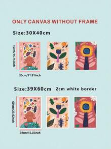 3 bức tranh đồ họa hoạt hình Tranh không khung, bản in nghệ thuật treo tường bằng sợi hóa học cổ điển cho trang trí nhà - Nhiều màu - Xem 5