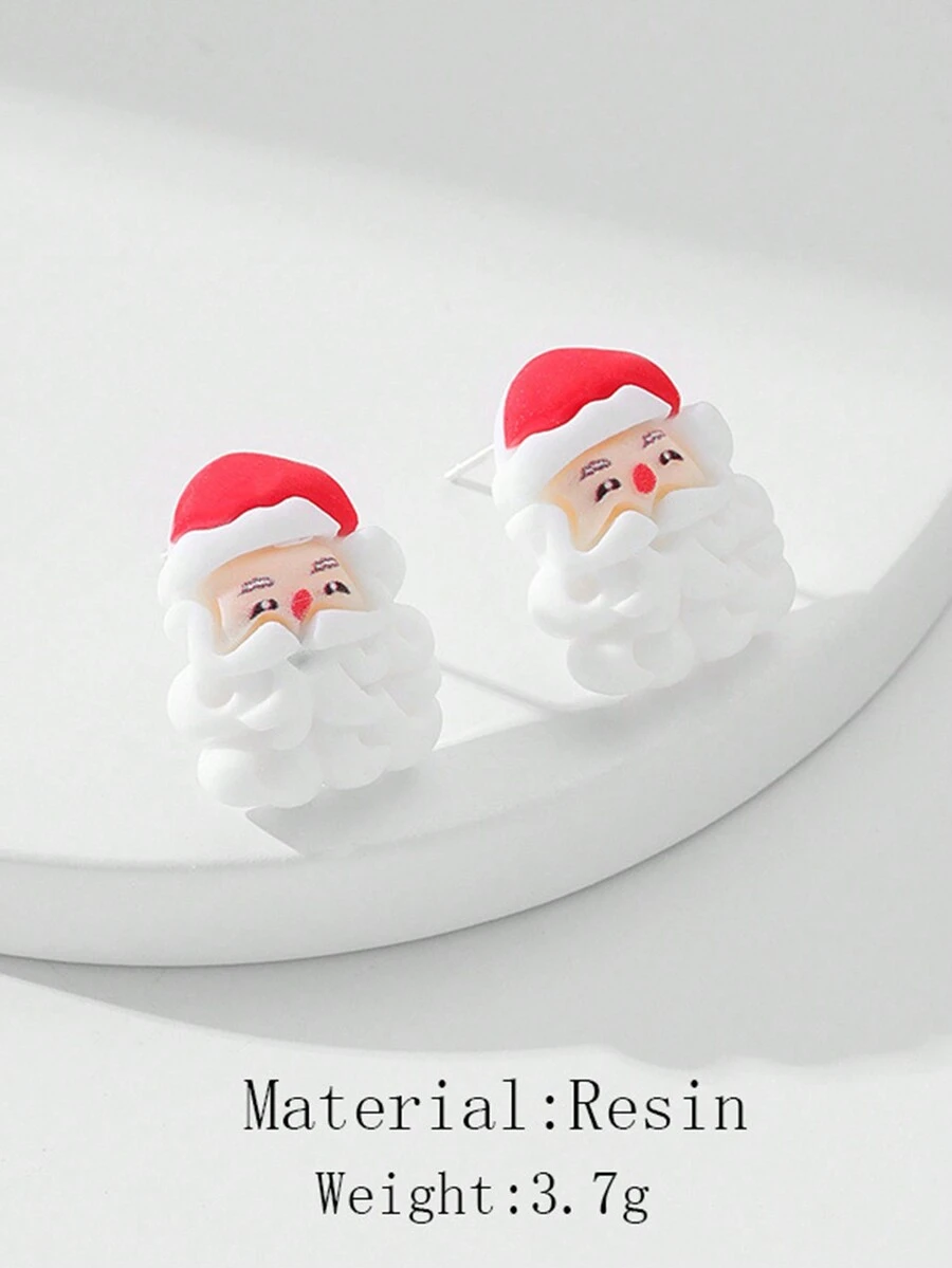1對卡通聖誕老人主題節慶耳環