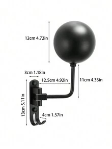 1pc Motorcycle Helmet Rack Wall Mount Display Bracket Hat Storage Shelf For Multiple Helmets, No Drilling Required - Black - View 8