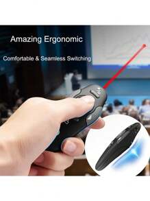 Presentador Inalámbrico Con Clicker Para Presentaciones De Powerpoint, Control Remoto Del Presentador Con Puntero Láser Para /windows/linux, Computadora/portátil, Presentación/ppt/keynote - Negro - Ver 6