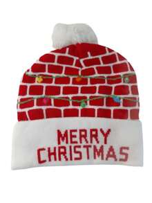 GORRO NAVIDEÑO CON LUZ LED - Granate - Ver 2