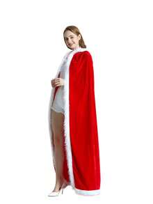 聖誕長披風秀表演派對紅色金絲雀披風遊戲扮演成人女裝