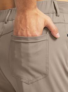 G Gradual 男款高爾夫長褲,帶拉鍊,腰帶,6個口袋,卡其色,彈性修身跑步、健身、瑜伽、旅行、日常、休閒、商務、辦公、工裝