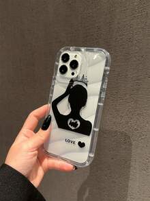 1pc Crown & Girl Pattern Phone Case Suitable For 15promax/14plus/13promax/12/11/7g/7p/ix/xr/xsmax Iphone, Anti-drop And Compatible With Camera - Multicolor - View 2