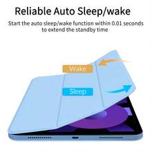 Ốp lưng Smart Folio mới tương thích với iPad Air 5/4 10,9 inch iPad thế hệ thứ 10 10,9 inch iPad Pro 1/2/3/4/5/6 thế hệ thứ 11/12,9 inch Hỗ trợ sạc bút chì thứ 2, Ốp lưng máy tính bảng mỏng - Màu xanh nhạt - Xem 9