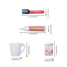 7pcs/Set Miniature Bathroom Accessories - Toothbrush, Toothpaste, Towel, Shampoo, Etc. Random Style And Color Best Gifts Birthday - Multicolor - View 5