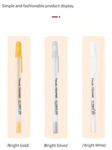 1 件裝金銀白三色筆美術學生手繪動漫設計白線筆高光繪圖線條筆 - 白色 - 查看 3