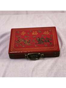 海外華人宿舍娛樂麻將,離骨象牙色小型旅行麻將帶古董皮革盒 - 白色 - 查看 5