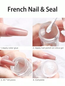 1 件美甲印章板雪花冬季聖誕雪花線適用於指甲油印刷模板工具帶 1 件透明小印章,8 件海綿) - 彩色 - 查看 9