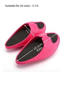 1pair Letter Graphic Yoga Rocker Sandals - Pink - View 2