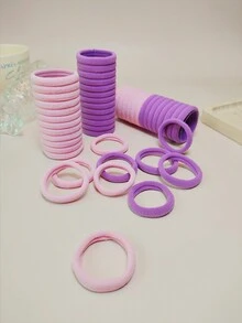 50 件裝女款無縫彈性髮帶、馬尾固定器、無損髮帶