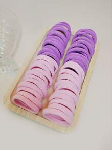 50 件裝女款無縫彈性髮帶、馬尾固定器、無損髮帶