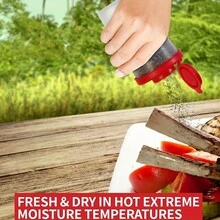 1pc Salt And Pepper Shaker Moisture Resistant Large Salt Shaker Portable Camping Picnic Outdoor Kitchen Lunch Box Travel Spice Set Clear Red Lid Plastic Air-Tight Spice Jar Dispenser Kitchen Accessories - Red and White - View 4