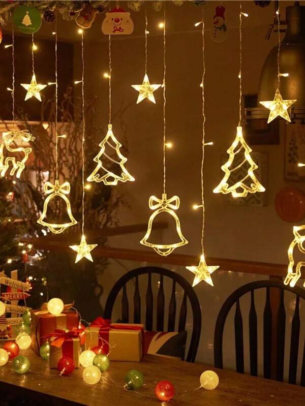 Cortina Serie De Luces Led Navidad Iluminacion Decorativa Diseño 3m