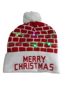 GORRO NAVIDEÑO CON LUZ LED - Granate - Ver 1