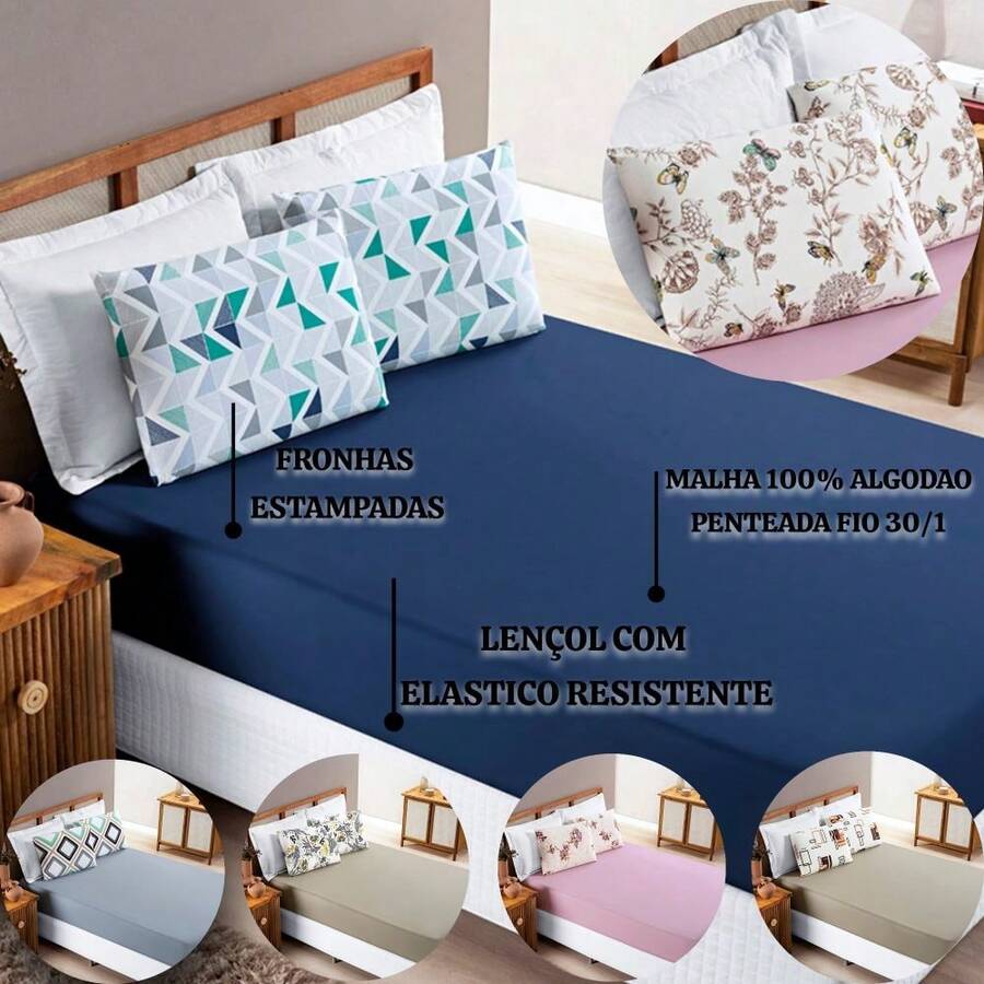 Sheet Sets with Pillowcases - 藍色 - 查看 1