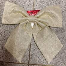 Laço De Enfeite Grande 35CM X32CM/30x26.5cm De Árvore De Natal Para Decoração De Festa De Natal - Dourado - Visão 8