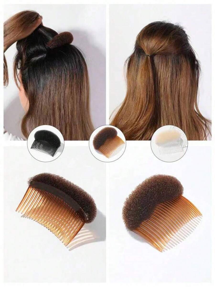 1pc Stylish Volume Hair Base Shaper, Plastic Hairpin Comb Clip Suitable For Gifts To Friends - Multicolor - View 1