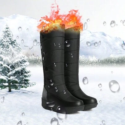 New Winter Warm Snow Boots For Women, Outdoor Sports Thick Mid-Calf Flat Heel Shoes