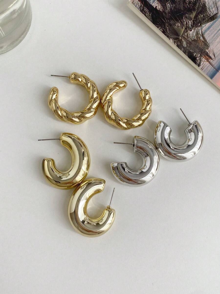 1 bộ 3 đôi Phổ biến nhất Cổ điển Retro Mạ điện Bộ bông tai Đối với Của phụ nữ Mặc hàng ngày - Nhiều màu - Xem 1