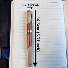 1支復古木質筆,適合學生和上班族使用,簽名和書寫皆宜,適用於辦公室文具