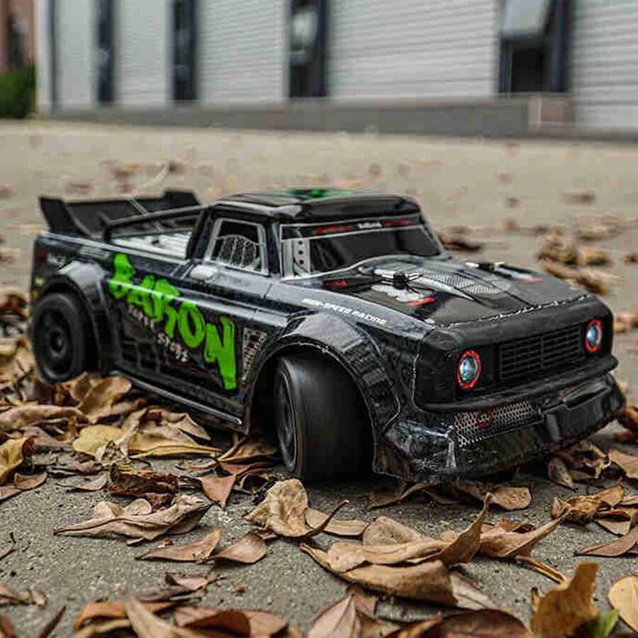 1:16比例的2.4g全尺寸漂移遙控專業越野皮卡卡車金屬賽車,四輪驅動無刷高速車,成人賽車比賽仿真車模 - 黑色 - 查看 1