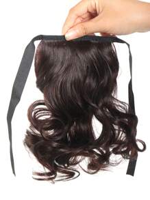 Synthetic Elastic Band Ponytail Extension With Short Curly Hair, Black/brown Color, Heat Resistant