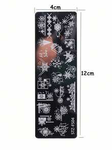 1 件美甲印章板雪花冬季聖誕雪花線適用於指甲油印刷模板工具帶 1 件透明小印章,8 件海綿) - 彩色 - 查看 10