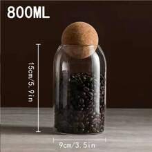 1個密封咖啡豆罐,高貴茶罐帶蓋,高貴輕奢玻璃透明儲物罐