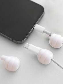 4 cái/bộ Trắng Cáp dữ liệu Keo dán Ngón tay cái Cái móc Bàn làm việc - trắng - Xem 2