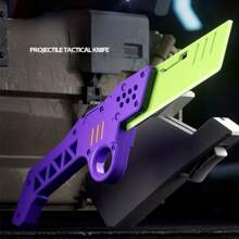 Quick Draw Straight-acting Bouncing Knife - Purple Green - Purple - View 4
