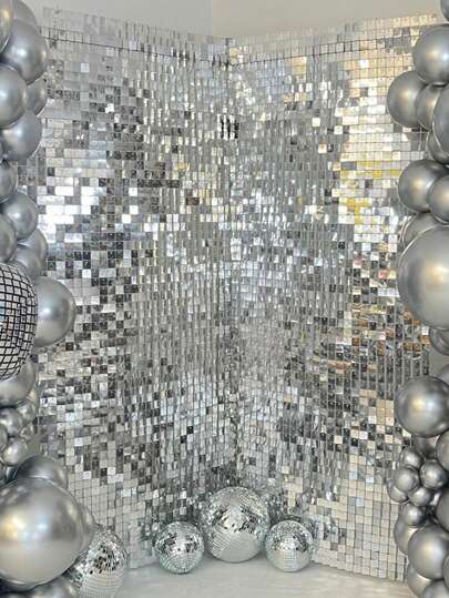 1/2/4 piezas Cortina de fondo de lámina metálica plateada, cortina de fondo de plástico para lluvia para fiesta de cumpleaños, boda, fiesta en casa, decoración de pared, decoración de Halloween, decoración navideña, decoración de Año Nuevo