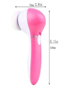 Electric Facial Cleaning Brush Face Exfoliator, Facial Massager, Waterproof And Rechargeable Ultra Hygienic Face Scrubber Sonic Vibrating Spin Cleanser Device Skin Care Tool For Man & Women, Cleaning, Exfoliating And Massaging, Portable Home, School Supplies & Travel Stuff, Pink - Pink - View 3