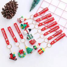5 Piezas Llaveros Con Temática Navideña, Incluyendo Diseño De Árbol De Navidad Y Ciervo - Multicolor - Ver 3