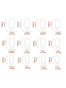 24 Piezas Puntas De Uñas Color Ámbar Estilo Americano Azul-verde - azul real - Ver 6