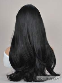 kanuosi Cabello Rizado Ondulado Largo Negro De 65 Cm Con Flequillo - Negro - Ver 3