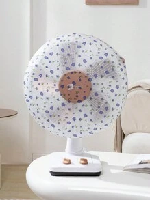 1入組藍色鬱金香-白色電風扇灰塵罩,防夾,手工印刷桌面,立式通用,三維圓形保護罩 - 藍色鬱金香-白色 - 查看 7
