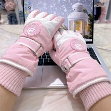 1 雙冬季加厚滑雪手套全手觸控螢幕防滑雙層保暖騎乘手套