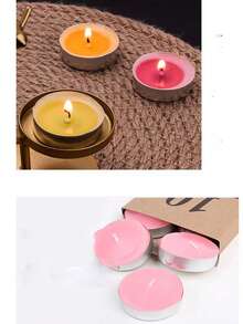 10pcs/set Romantic Tea Light Candle For Decorating, Wedding & Proposal With Smoke-free Aluminum Shell - White - View 5