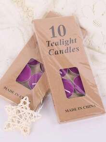 10pcs/set Romantic Tea Light Candle For Decorating, Wedding & Proposal With Smoke-free Aluminum Shell - White - View 6