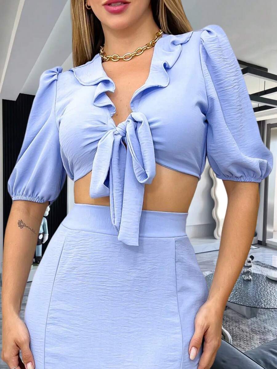 Women Tops - 藍色 - 查看 1