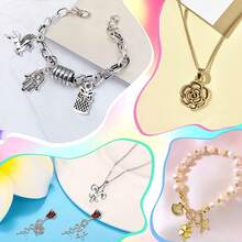 100克古銅金色和銀色珠子,diy項鍊、手鐲、耳環配飾、工藝吊墜 - 彩色 - 查看 4