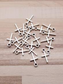 20入組銀色吊墜項鍊,尺寸為18x10mm (0.71x0.39英寸),可用於diy珠寶製作 - 古銀色-20pcs - 查看 3