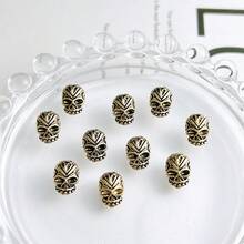 10 件装复古金色合金骷髅头美甲装饰 DIY