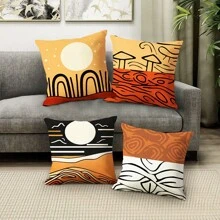 Ensemble De 4 Housses De Coussin Décoratives D'art Abstrait, Housses De Coussin De Canapé, Coussins D'extérieur Pour Canapé, Canapé-lit, Chaise