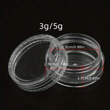 25pcs Mini Clear Cream Jars 3g 5g Empty Plastic Cosmetic Makeup Jar Pots Transparent Sample Bottles Eyeshadow Cream Lip Balm Container, Travel Essentials Sample Cosmetics Jar Emtpy Mini Bottles Thanksgiving, Halloween, And Christmas Are Applicable