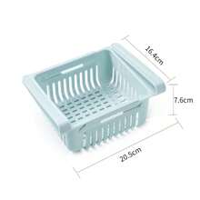 Storage Rack Fridge Fresh-keeping Drawer-style Box, Extendable Household Storage Basket, Egg Hanging Basket - White - View 2