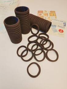 50条女士棕色发圈，无缝发圈，弹性马尾发圈，不会损伤浓密头发，休闲发饰，发绳，发圈，头饰橡皮筋 - 彩色 - 查看 4